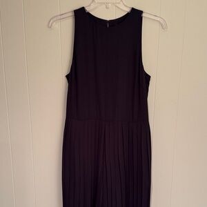 Ann Taylor Navy Sleeveless Pleated Jumpsuit